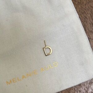 NEW Melanie Auld Adorned 14k Solid Gold D Initial Charm